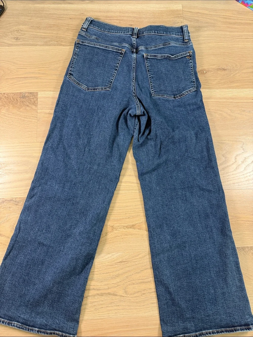 Madewell The Wide-Leg Jean High Rise Medium Wash Blue Denim Size 30